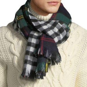 Unisex Plaid and Check Double Sided Blanket Scarf